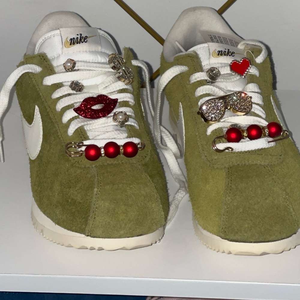 Nike Olive and White Classic Sneakers